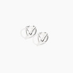 Dinosaur Designs and Alex & Trahanas Medium Corda Earrings in Silver — polished silver-toned plated hoop earrings with interlinked twisted loop design..
