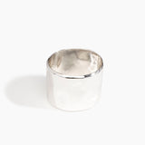 LO Collections Wide Dimpled Bangle in Silver-Plated Brass Material