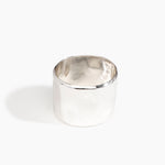 LO Collections Wide Dimpled Bangle in Silver-Plated Brass Material..