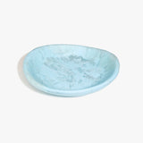 Dinosaur Designs Large Bones Bowl in Pool — handmade marbled blue resin shallow serving bowl with a rounded organic form...