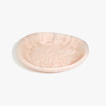 Dinosaur Designs Large Bones Bowl in Rose Swirl — handmade pink resin shallow serving bowl with a rounded organic form..