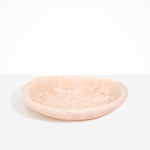 Dinosaur Designs Large Bones Bowl in Rose Swirl — handmade pink resin shallow serving bowl with a rounded organic form...