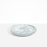 Dinosaur Designs Medium Bones Bowl in Cloud — mid sized handmade marbled cream and grey resin shallow serving bowl with a rounded organic form