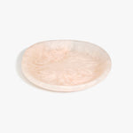 Dinosaur Designs Medium Bones Bowl in Rose Swirl — mid sized handmade pink resin shallow serving bowl with a rounded organic form..
