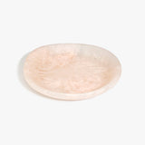 Dinosaur Designs Medium Bones Bowl in Rose Swirl — mid sized handmade pink resin shallow serving bowl with a rounded organic form..