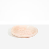 Dinosaur Designs Medium Bones Bowl in Rose Swirl — mid sized handmade pink resin shallow serving bowl with a rounded organic form..