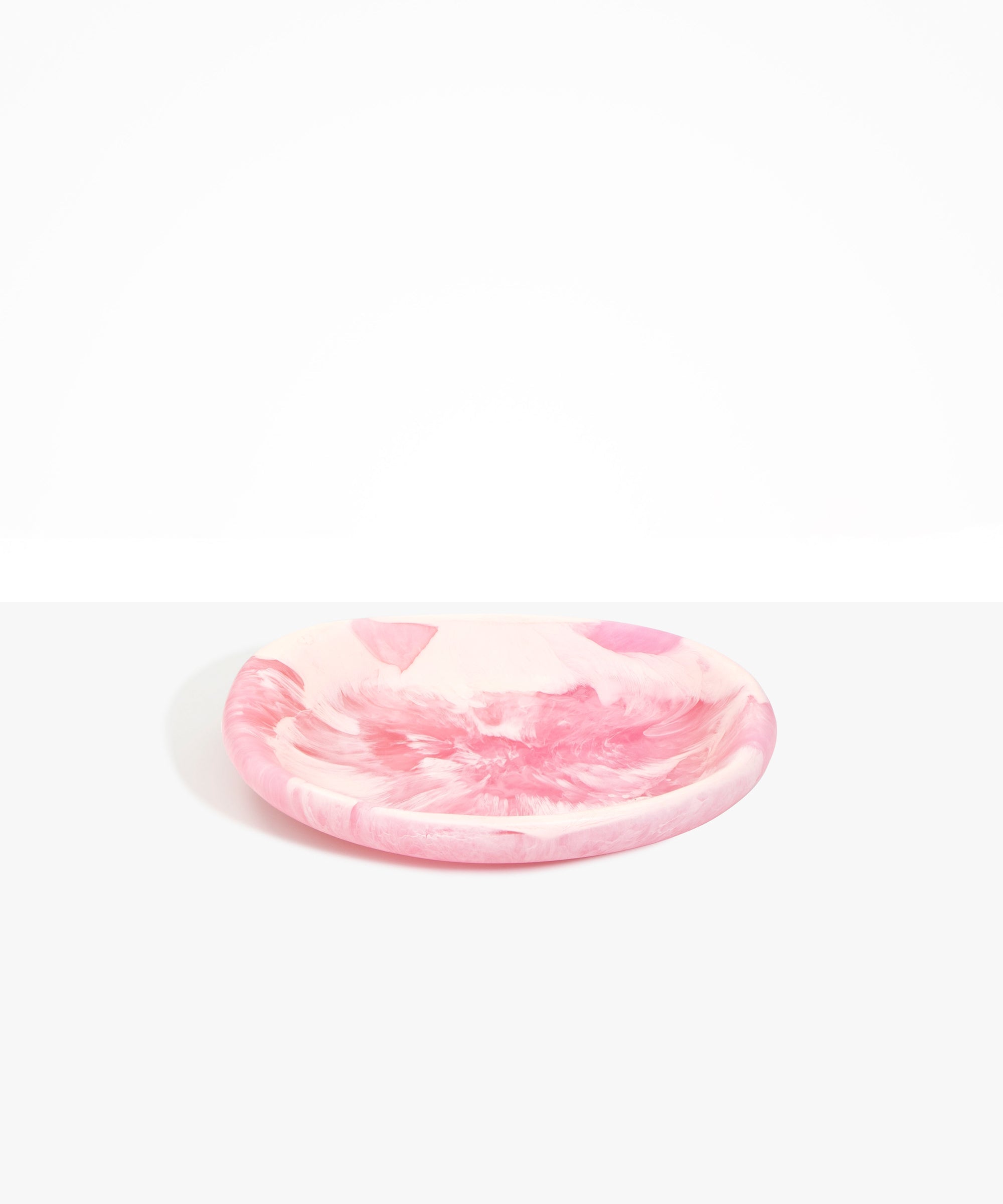 Dinosaur Designs Medium Bones Bowl in Shell Pink — mid sized handmade pink resin shallow serving bowl with a rounded organic form