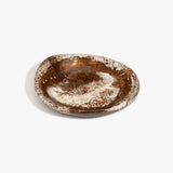 Dinosaur Designs Small Bones Bowl in Cappuccino — small handmade marbled brown and cream resin shallow serving bowl with a rounded organic form...