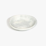 Dinosaur Designs Small Bones Bowl in Cloud — small handmade marbled grey and cream resin shallow serving bowl with a rounded organic form..