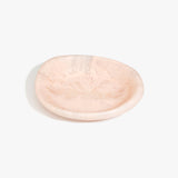 Dinosaur Designs Small Bones Bowl in Rose Swirl — small handmade marbled pink resin shallow serving bowl with a rounded organic form..