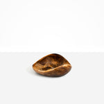 Dinosaur Designs Small Leaf Bowl in Dark Horn — handcrafted marbled brown, cream and gold resin bowl with curved organic form