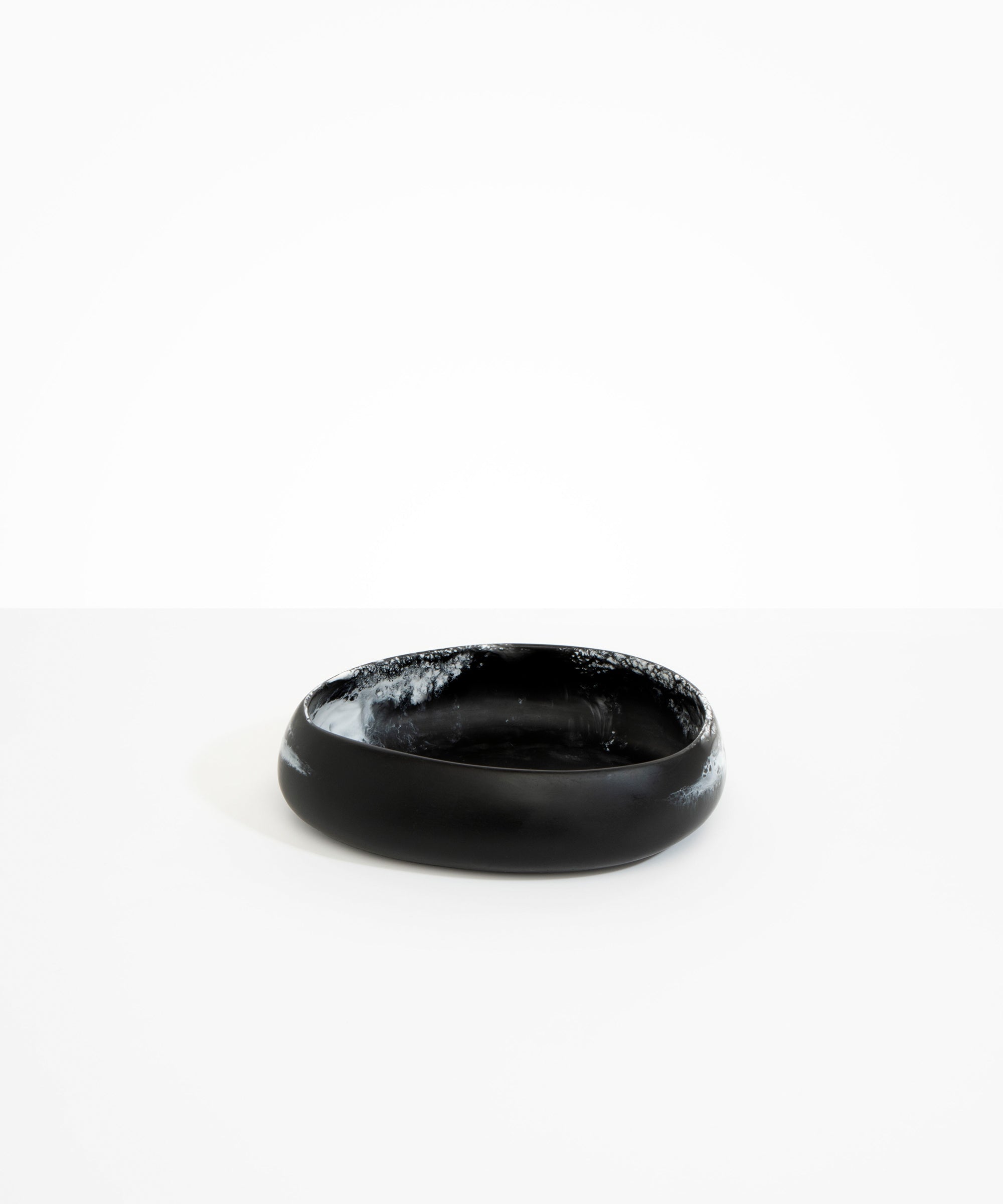 Dinosaur Designs Medium Rock Bowl in Black Marble Colour resin.