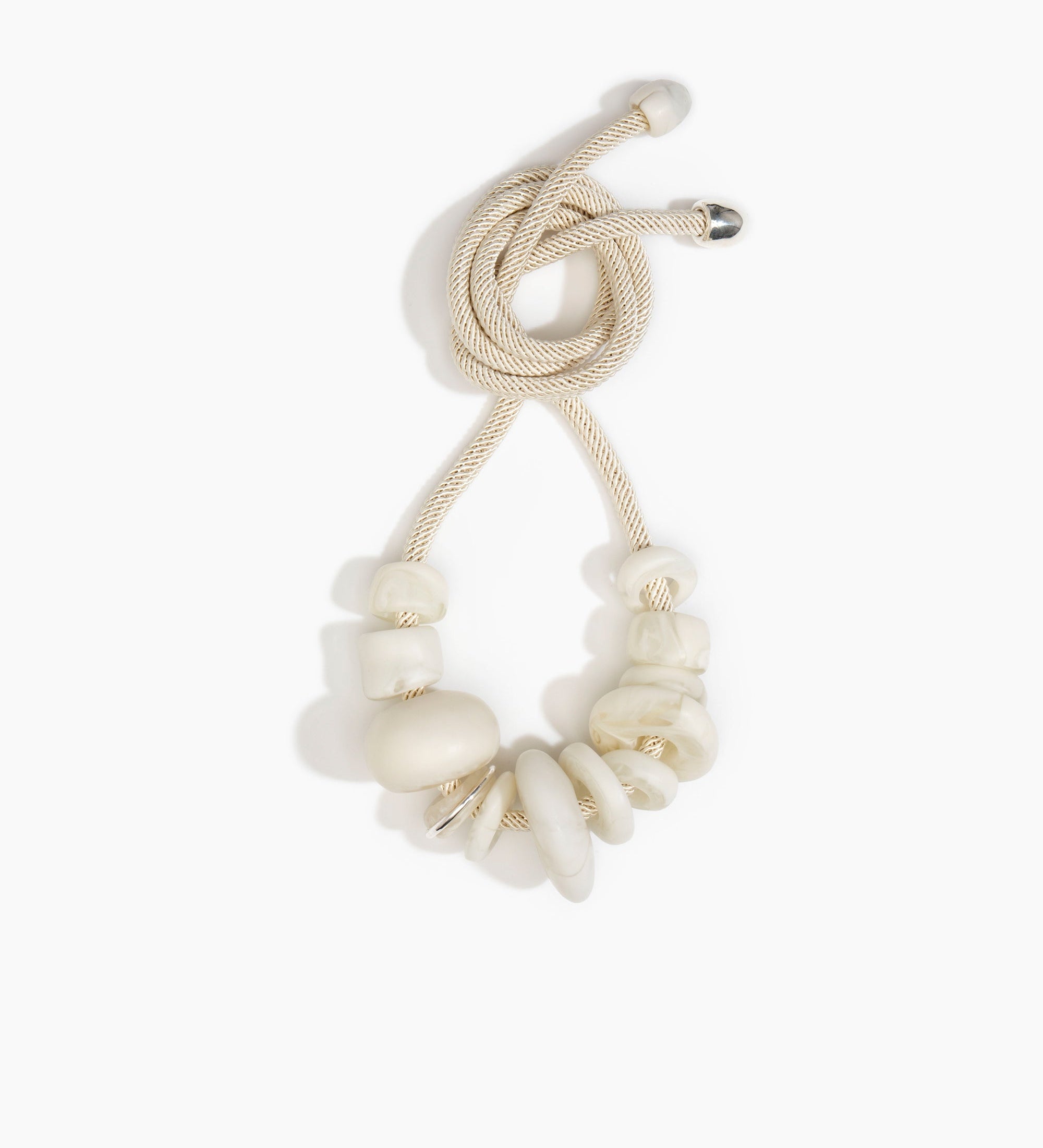 Dinosaur Designs Drift Choker Necklaces in Chalk Swirl color resin with Silver-Plated Brass Material