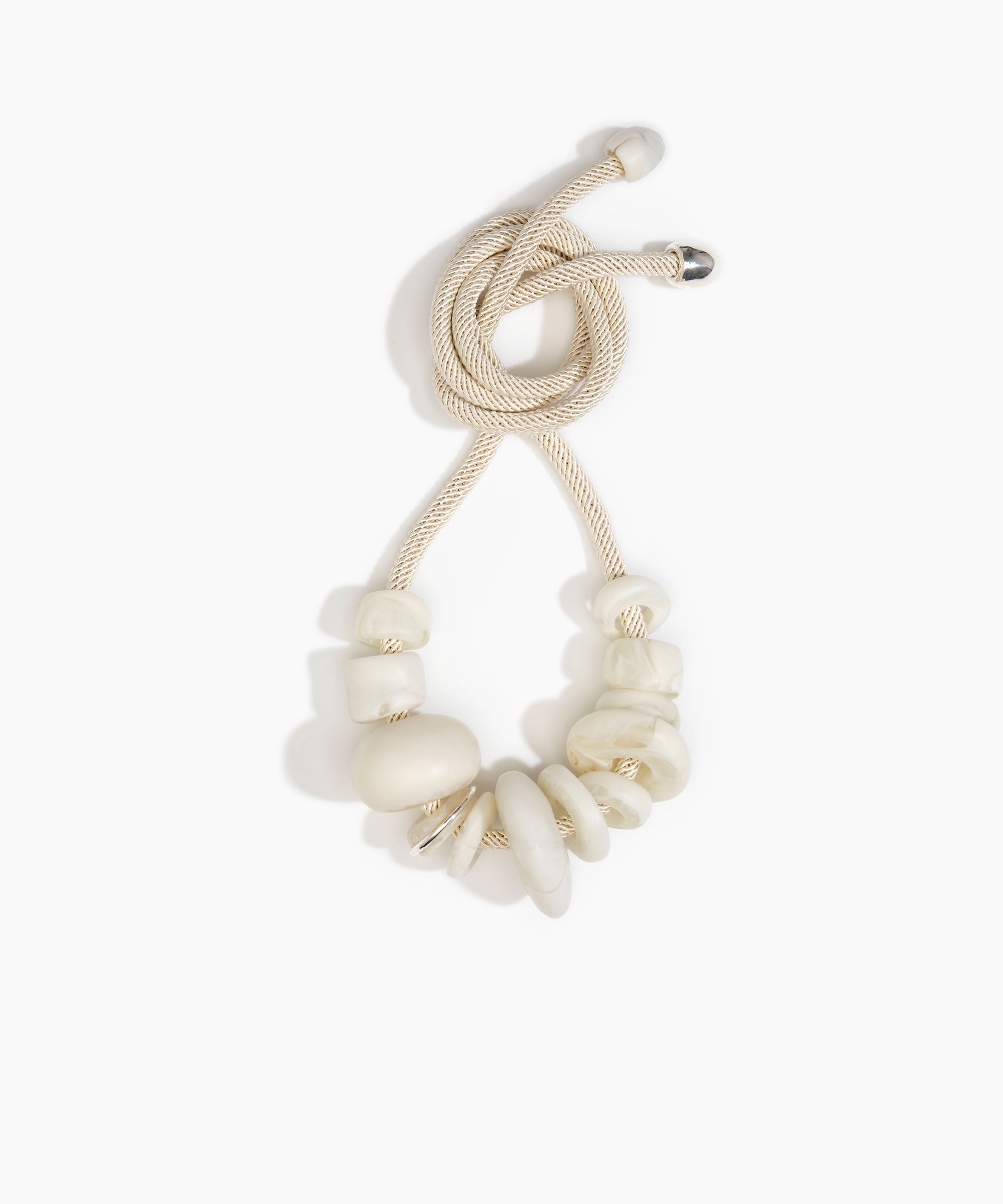 Dinosaur Designs Drift Choker Necklaces in Chalk Swirl color resin with Silver-Plated Brass Material