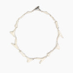 Dinosaur Designs Bones Choker in Chalk Swirl Colour resin with Silver-Plated Brass Material.