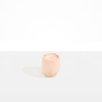 Dinosaur Designs Large Rock Cup in Rose Swirl — handcrafted marbled pink and transparent resin cup with rounded bulbous form and open organic rim