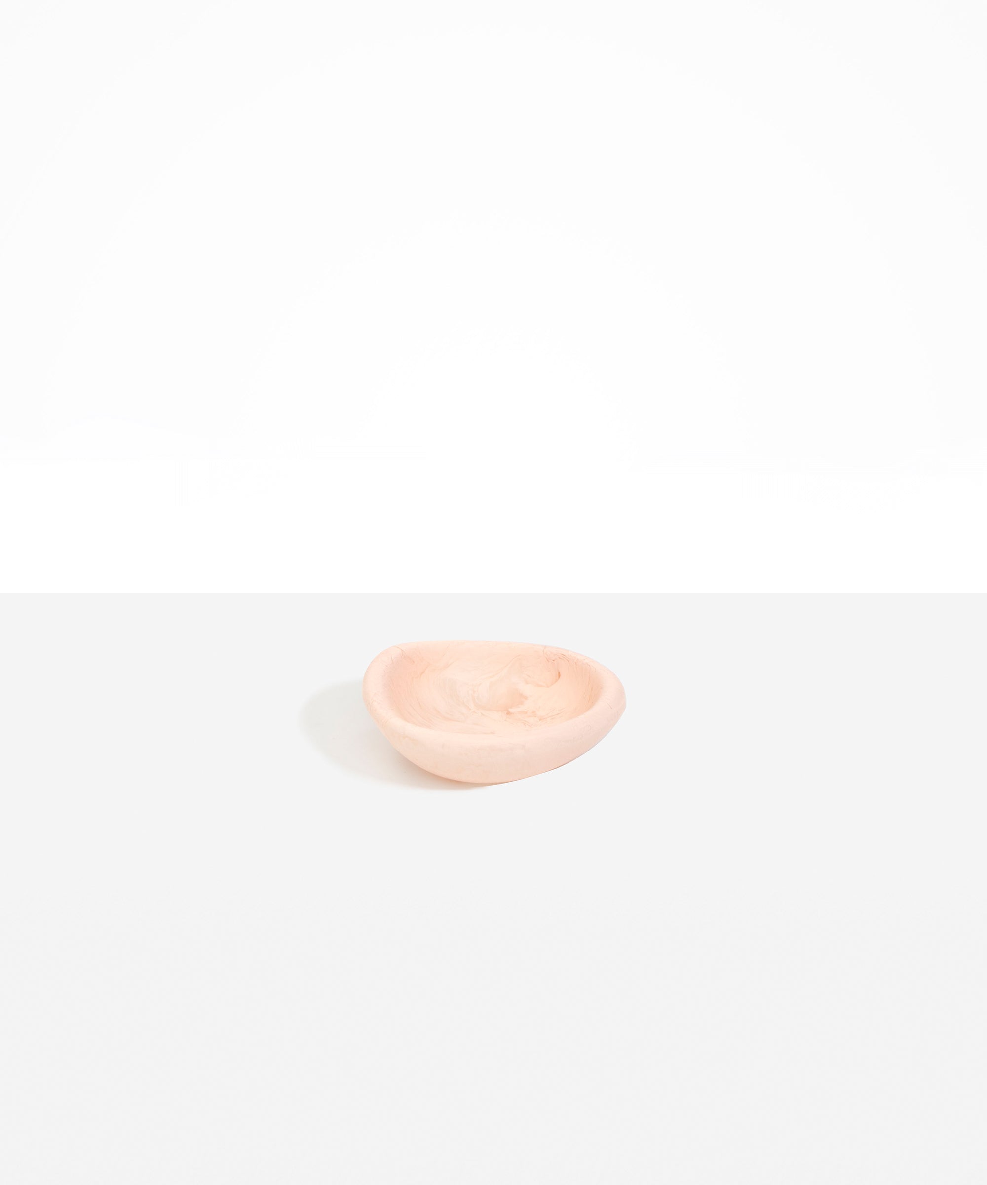 Dinosaur Designs Bones Dish in Rose Swirl — small handcrafted pink marbled resin trinket dish with organic form