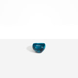 Dinosaur Designs Beetle Dish in Turquoise — handcrafted marbled teal blue resin miniature salt dish with rounded organic form