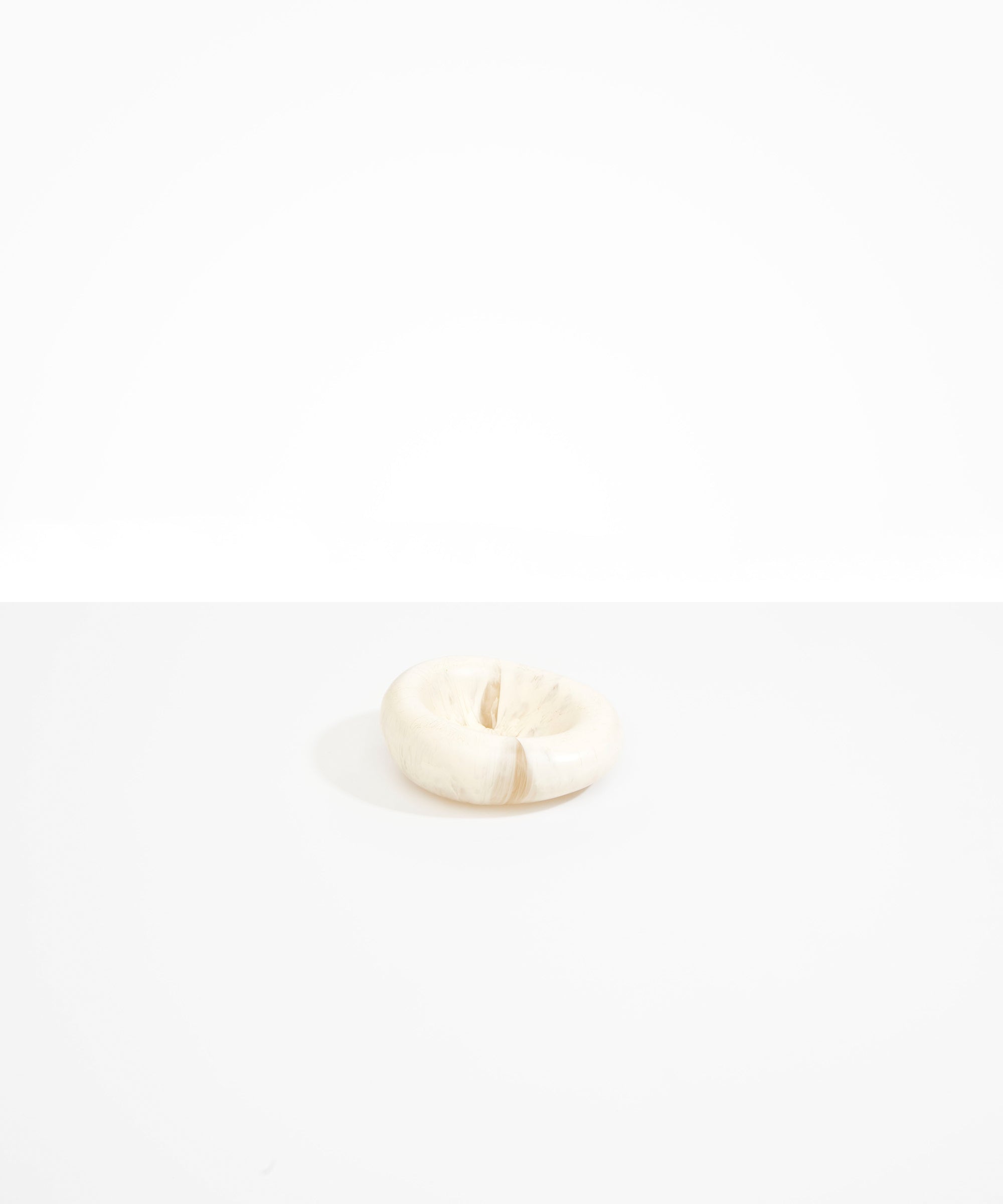 Dinosaur Designs Medium Drift Dish in Chalk Swirl— handcrafted marbled off white resin chunky trinket dish with organic form