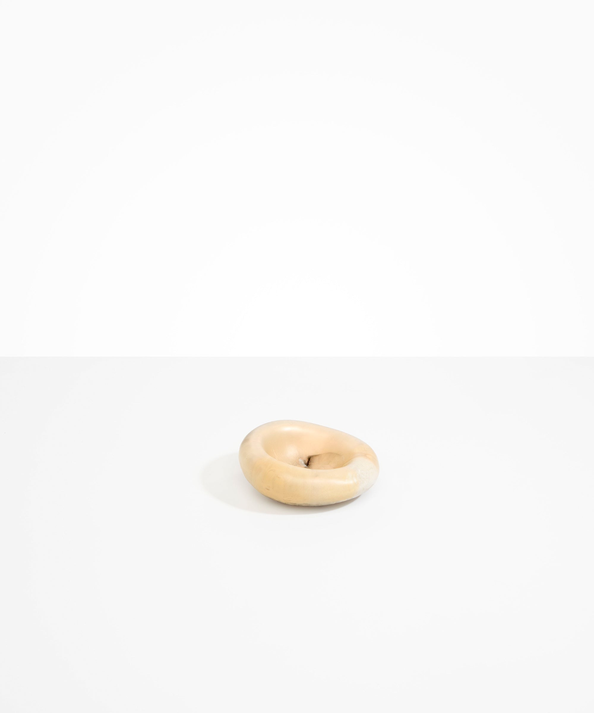 Dinosaur Designs Medium Drift Dish in Sandy Pearl— handcrafted marbled beige, grey and pearlescent resin chunky trinket dish with organic form