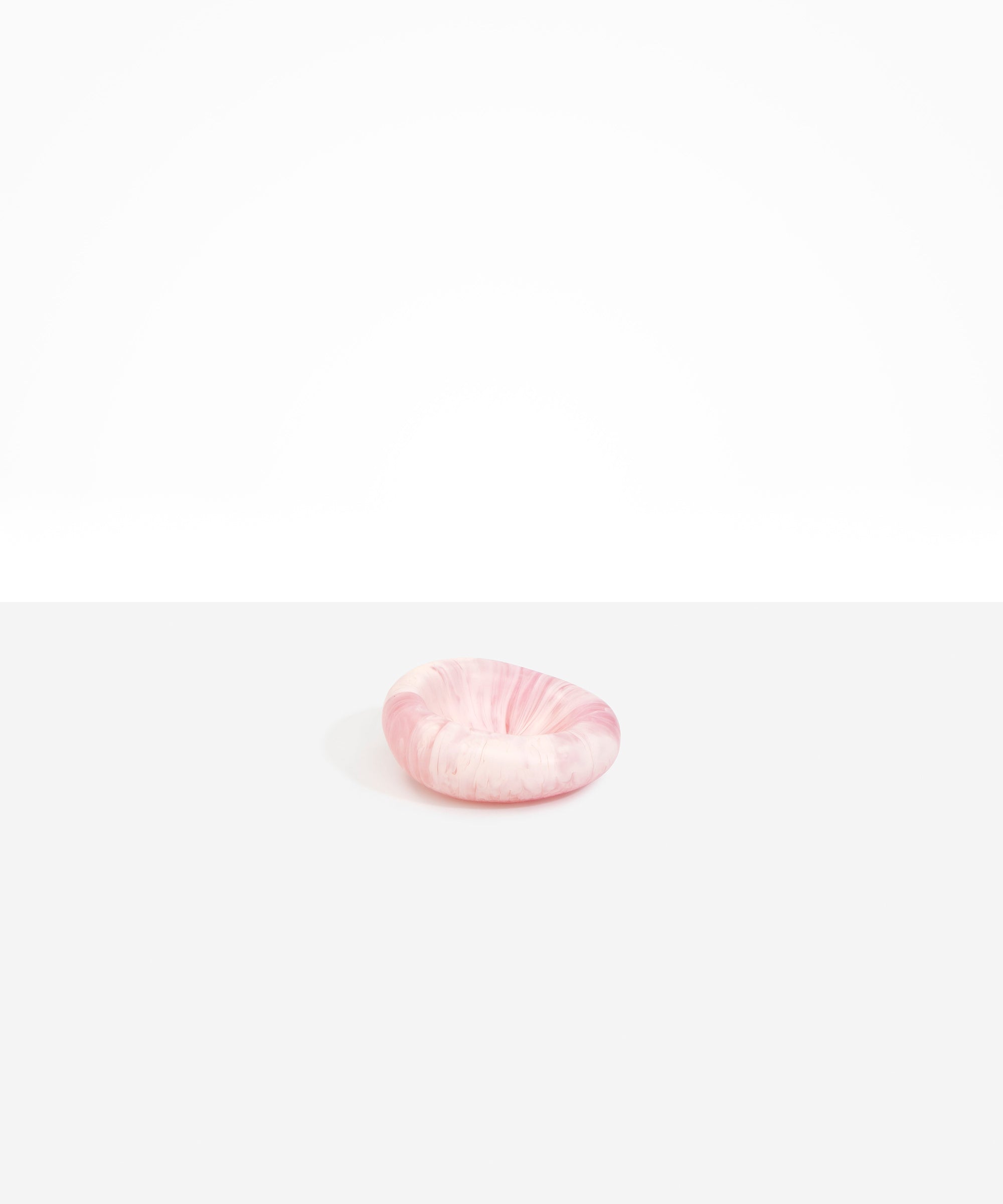 Dinosaur Designs Medium Drift Dish in Shell Pink— handcrafted marbled pink resin chunky trinket dish with organic form