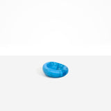 Dinosaur Designs Medium Drift Dish in Sky— handcrafted marbled blue and clear resin chunky trinket dish with organic form