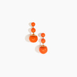 Dinosaur Designs Full Moon Drop Earrings in Tangerine with Brass — marbled orange resin graduating bead drop earrings with brass fittings...
