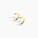 Dinosaur Designs Large Pebble Duo Hoop Earrings in Cream — cream resin hoop earrings with polished brass inner face and stud fastening