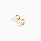 Dinosaur Designs Medium Pebble Duo Hoop Earrings in Cream — cream resin hoop earrings with polished brass inner face and stud fastening
