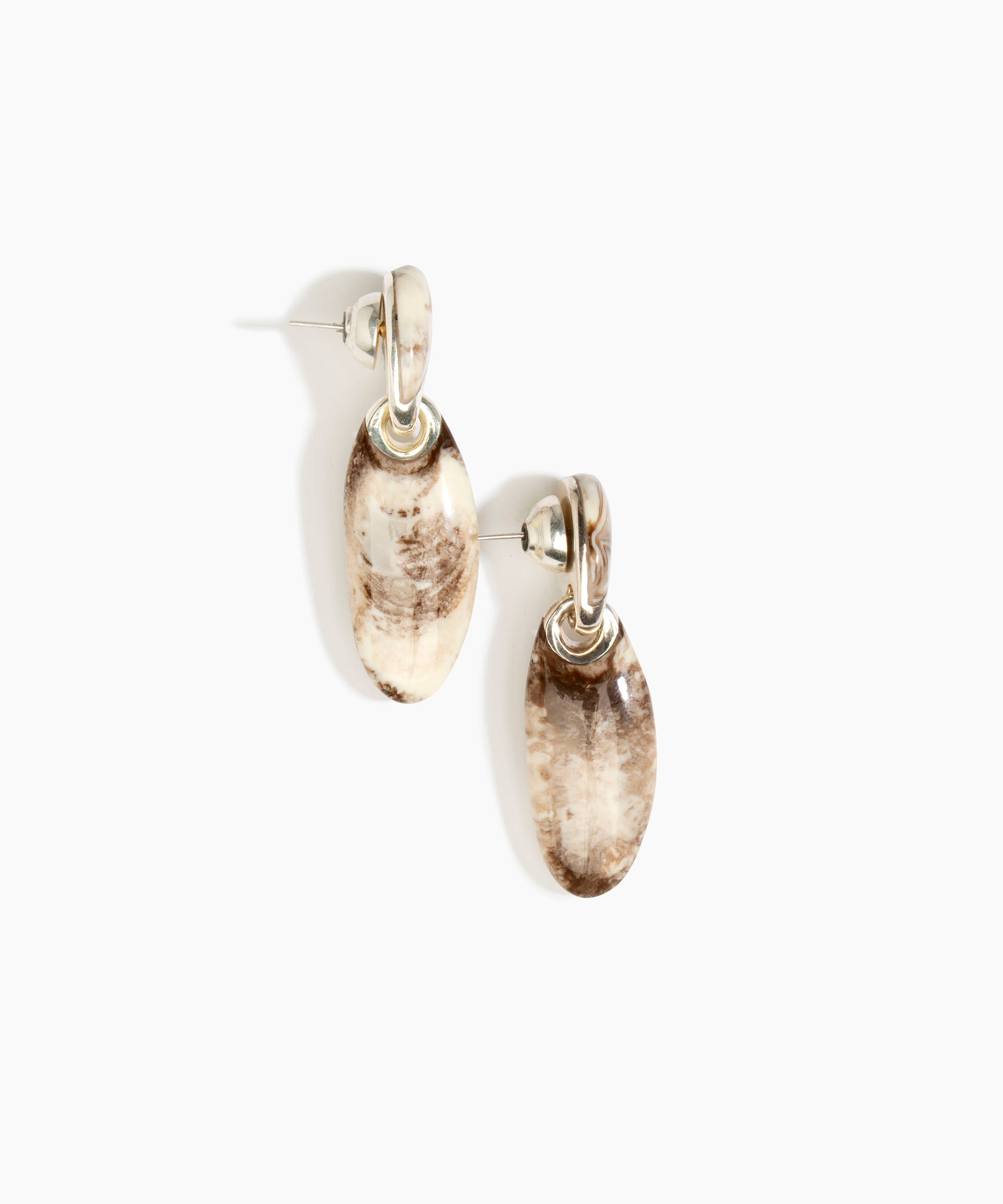 Dinosaur Designs ERRCKDUOL Long Rock Duo Earrings CAPPUCCINO.