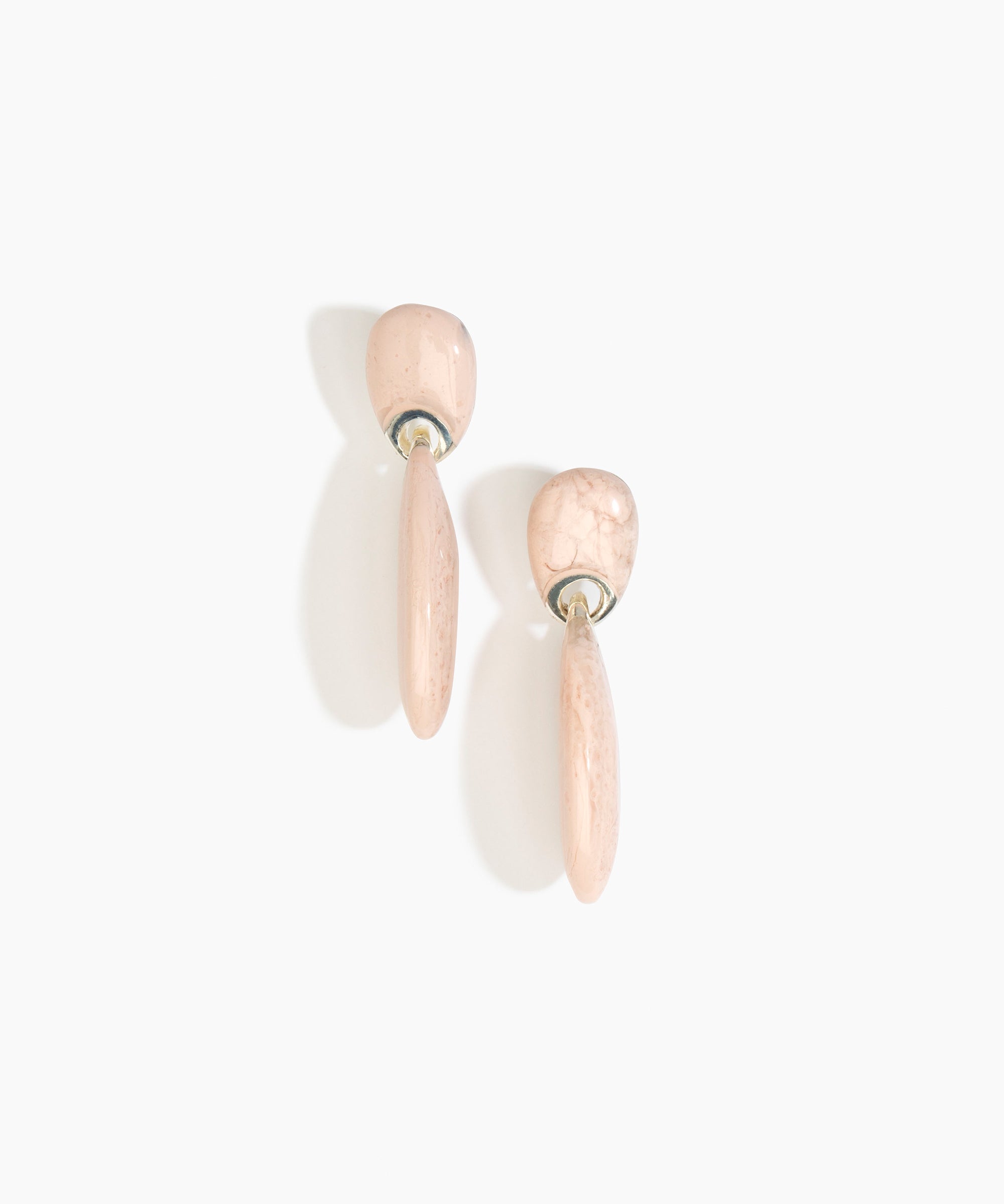 Dinosaur Designs ERRCKDUOL Long Rock Duo Earrings ROSE SWIRL.
