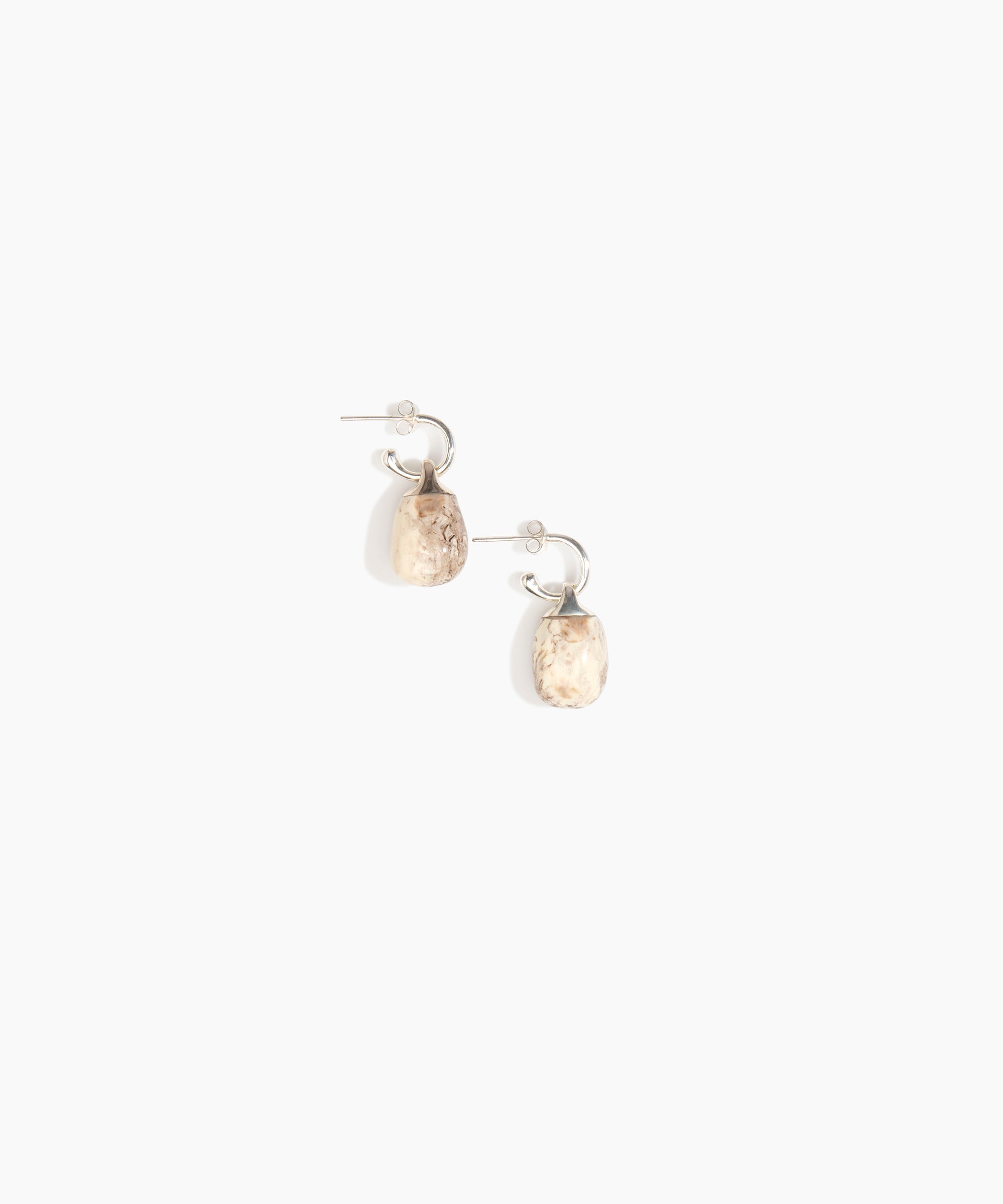 Dinosaur Designs ERRCKHOOPSML Small River Rock Hoop Earrings CAPPUCCINO