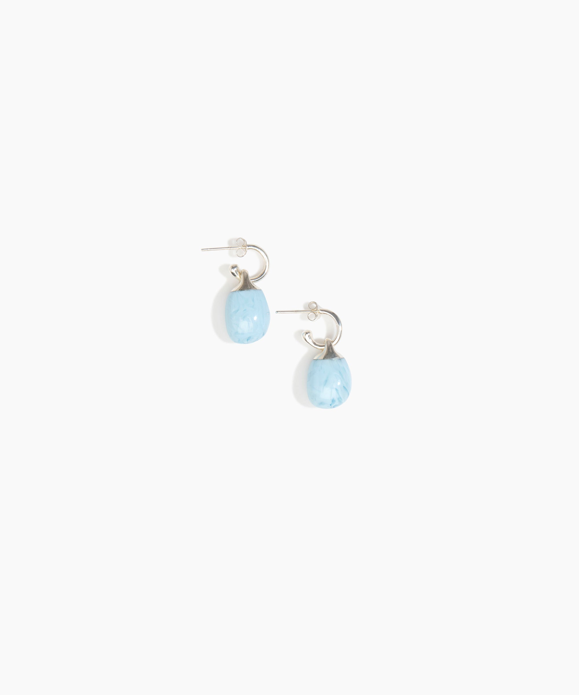 Dinosaur Designs ERRCKHOOPSML Small River Rock Hoop Earrings POOL.
