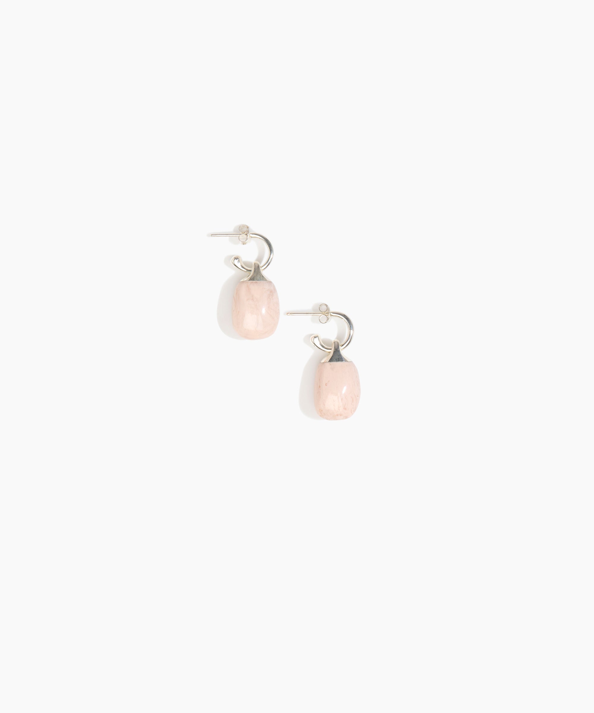 Dinosaur Designs ERRCKHOOPSML Small River Rock Hoop Earrings ROSE SWIRL