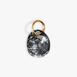 Dinosaur Designs Earth Keyring in Black Marble — handcrafted marbled Black and white resin pebble bead on a polished brass jump ring..