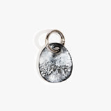 Dinosaur Designs Earth Keyring in Black Marble — handcrafted marbled Black and white resin pebble bead on a polished gunmetal jump ring..
