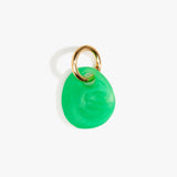 Dinosaur Designs Earth Keyring in Leaf — handcrafted marbled green and clear resin pebble bead on a polished jump ring..