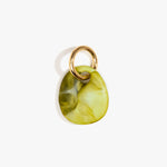 Dinosaur Designs Earth Keyring in Malachite — handcrafted marbled green and blue resin pebble bead on a polished brass jump ring..