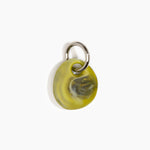Dinosaur Designs Earth Keyring in Malachite — handcrafted marbled green and blue resin pebble bead on a polished gunmetal jump ring