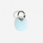 Dinosaur Designs Earth Keyring in Pool — handcrafted marbled blue and clear resin pebble bead on a polished gunmetal jump ring..