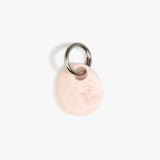 Dinosaur Designs Earth Keyring in Rose Swirl — handcrafted marbled dusty pink resin pebble bead on a polished gunmetal jump ring..