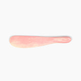 Dinosaur Designs Temple Cake Knife in Blossom — handcrafted marbled pink and cream resin cake knife with smooth tapered blade and rounded handle.