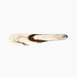 Dinosaur Designs Temple Cake Knife in Cappuccino — handcrafted marbled brown and cream resin cake knife with smooth tapered blade and rounded handle.