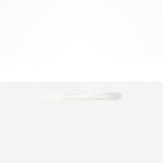 Dinosaur Designs Temple Cake Knife in Snow Swirl — handcrafted marbled white and clear resin cake knife with smooth tapered blade and rounded handle.
