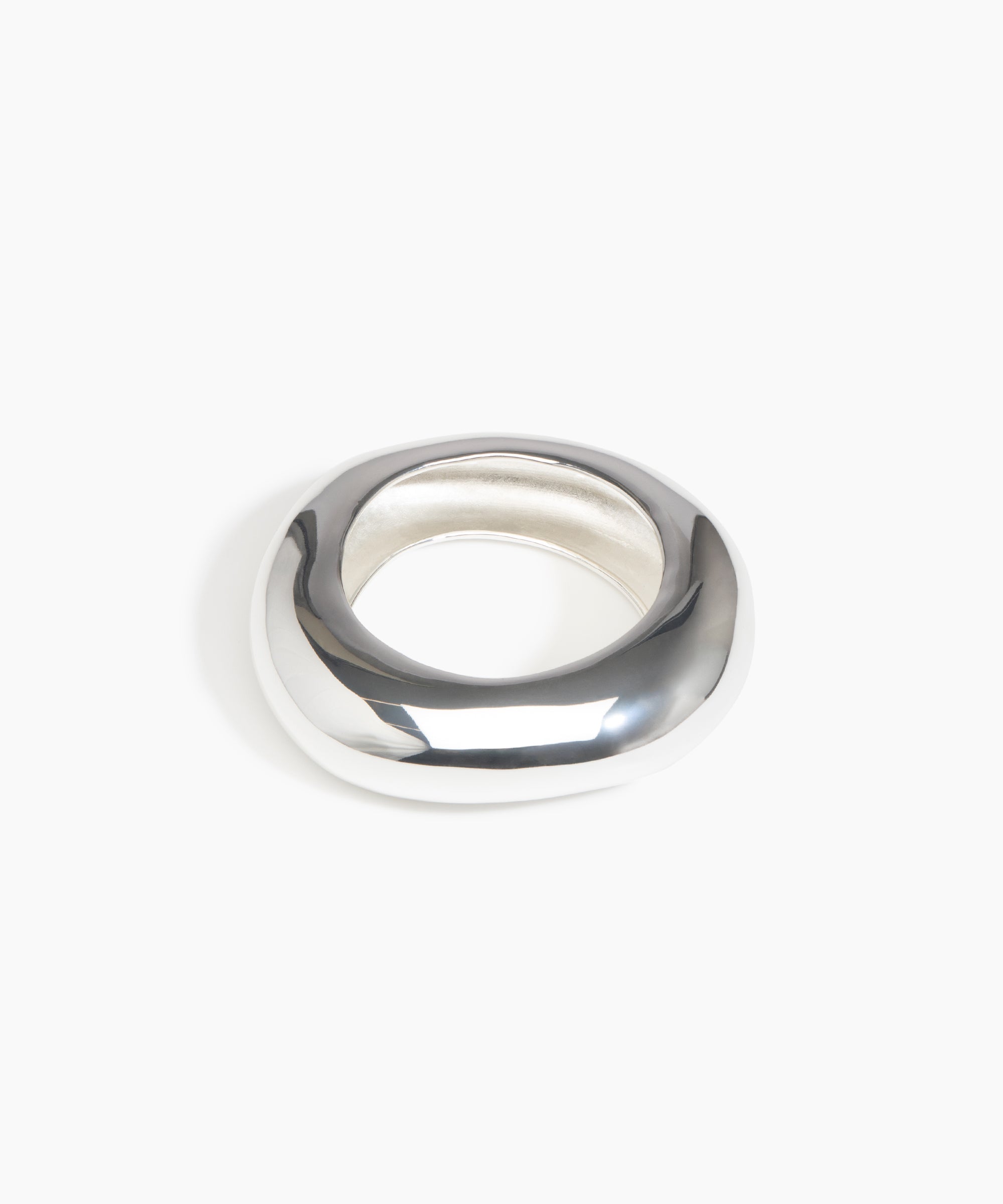 Dinosaur Designs Large Drift Bangle in Silver-Plated Brass Material resin with Regular Fit..