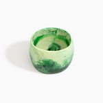 Dinosaur Designs Rock Totem Vase in Cappuccino — handcrafted pollen yellow marbled resin vase with organic silhouette.
