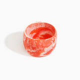 Dinosaur Designs Rock Totem Vase in Cappuccino — handcrafted rose pink marbled resin vase with organic silhouette.