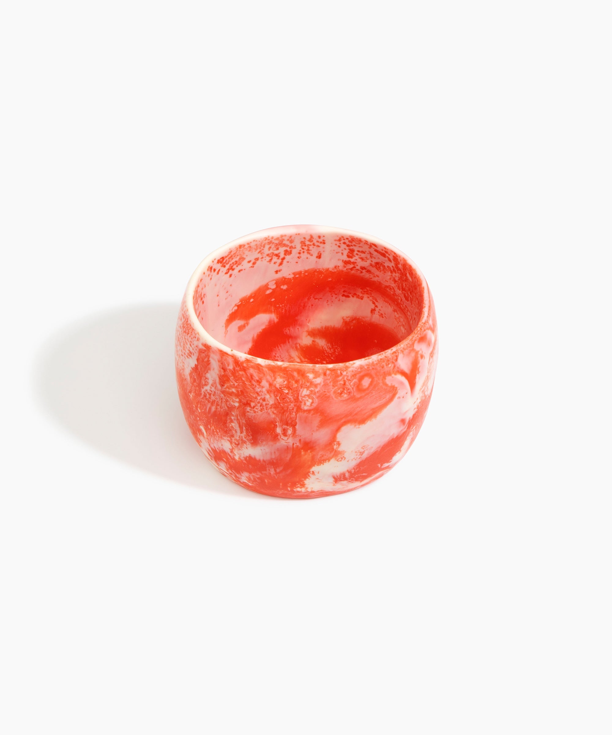 Dinosaur Designs Rock Totem Vase in Cappuccino — handcrafted rose pink marbled resin vase with organic silhouette..