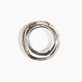 Dinosaur Designs LBRCKDUOMED Medium Rock Duo Bangle SILVER CAPPUCCINO.
