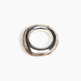 Dinosaur Designs LBRCKDUOMED Medium Rock Duo Bangle SILVER CAPPUCCINO..
